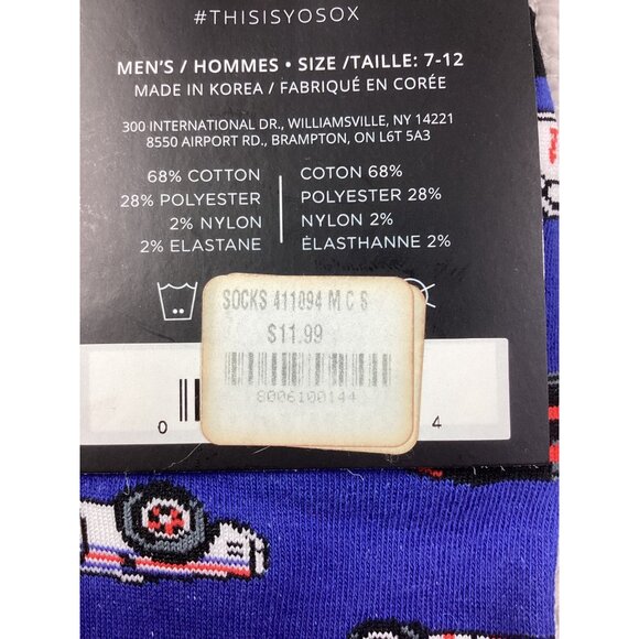 Yo Sox Mens Fun Socks 3-Pack*Size 7-12  Picnic Race Cars & Geometric Designs*NWT - Picture 6 of 7